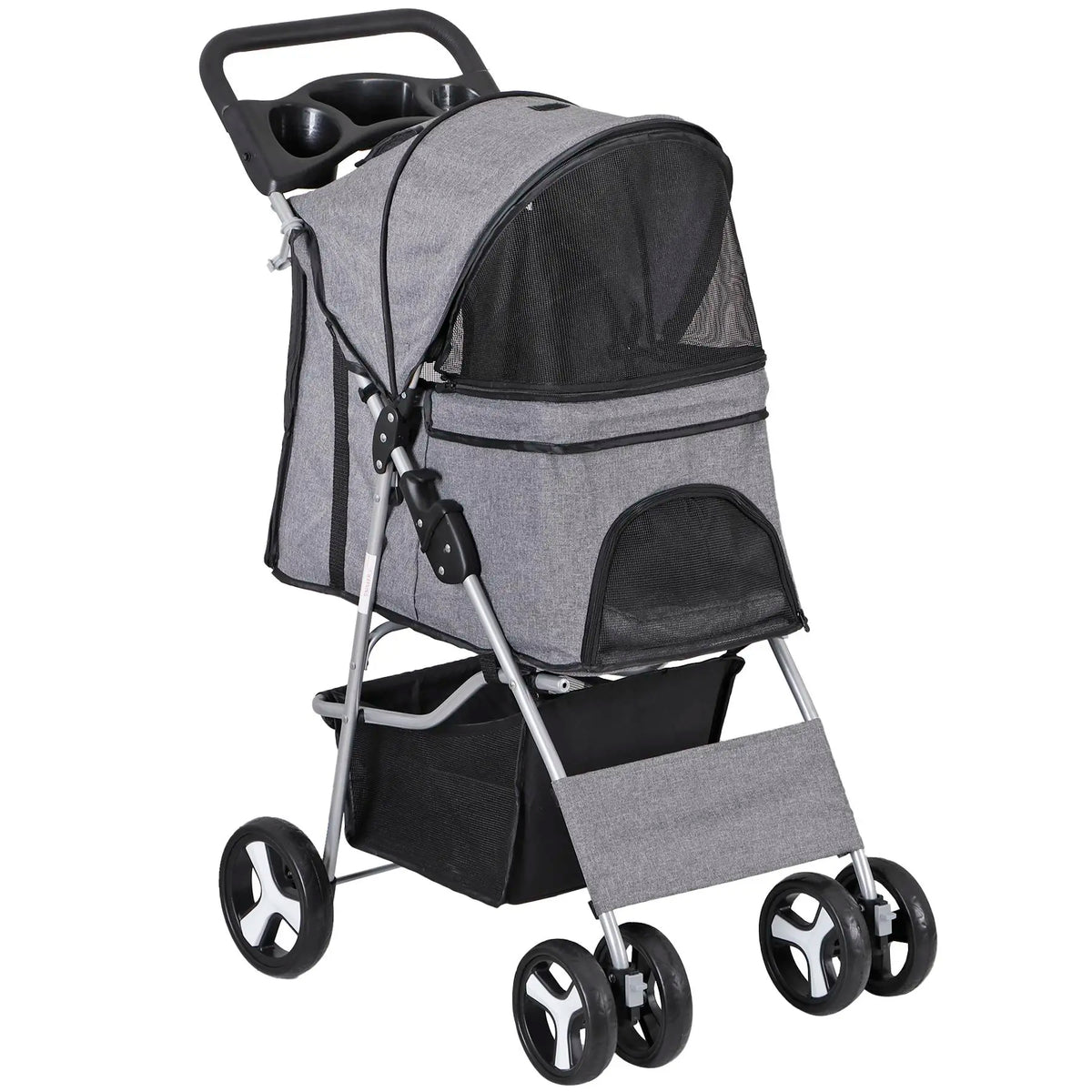 Segawe Foldable Pet Dog Stroller for Small Cat Dog with Storage Basket & Cup Holder for Pet Travel