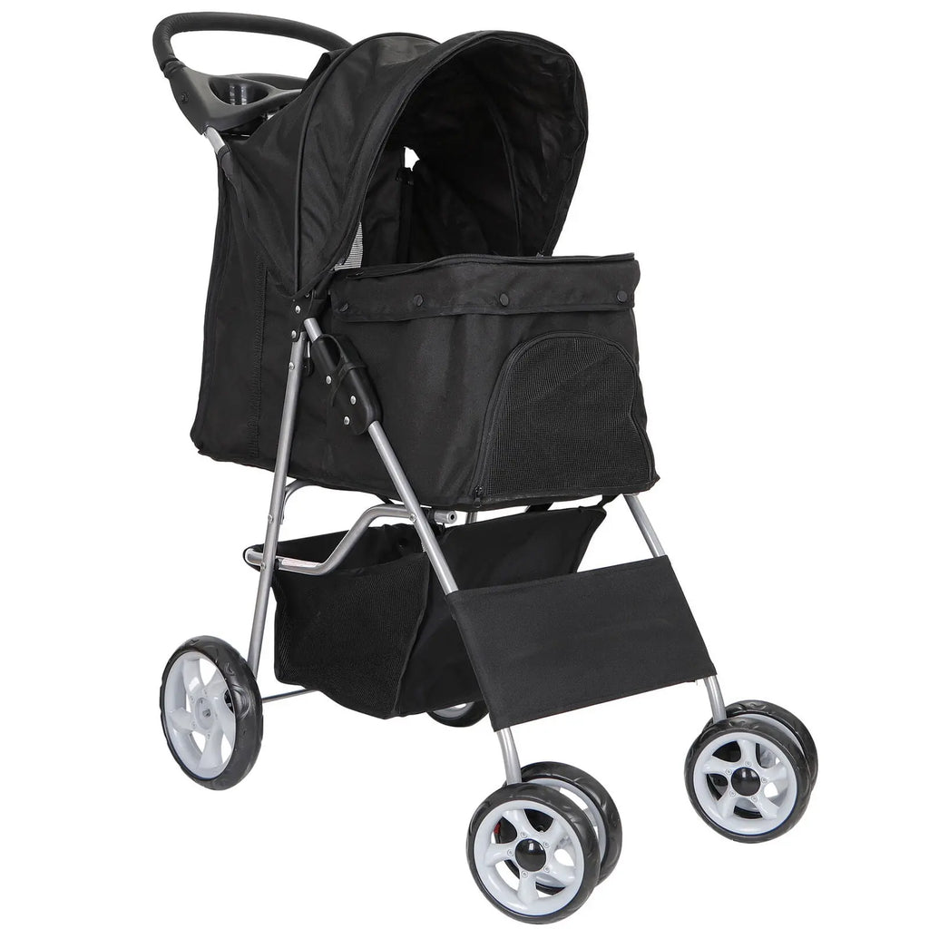 Segawe Foldable Pet Dog Stroller for Small Cat Dog with Storage Basket & Cup Holder for Pet Travel