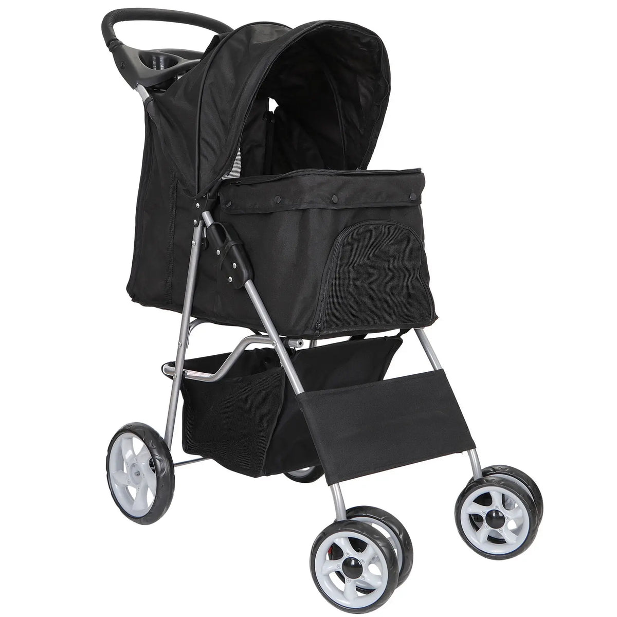 Segawe Foldable Pet Dog Stroller for Small Cat Dog with Storage Basket & Cup Holder for Pet Travel