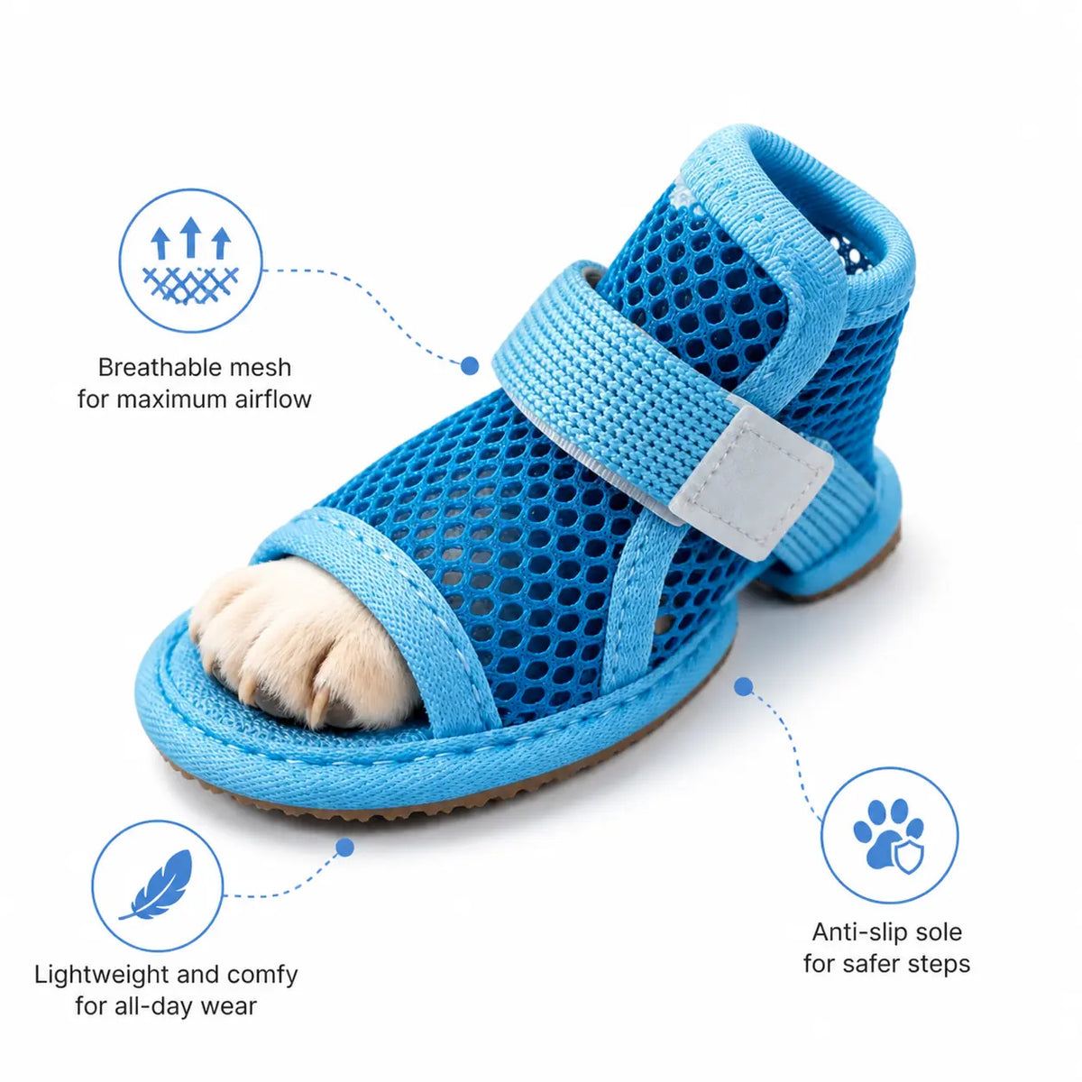 Chaussures antidérapantes pour chien en mesh respirant – visuel 2