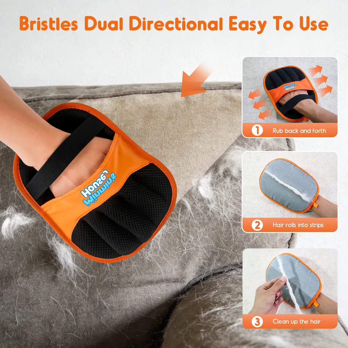 Gant de toilettage 5 doigts pour chien et chat – visuel 4