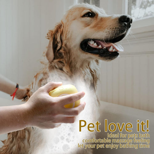 Brosse de bain en silicone pour chien avec distributeur de shampoing – visuel 2