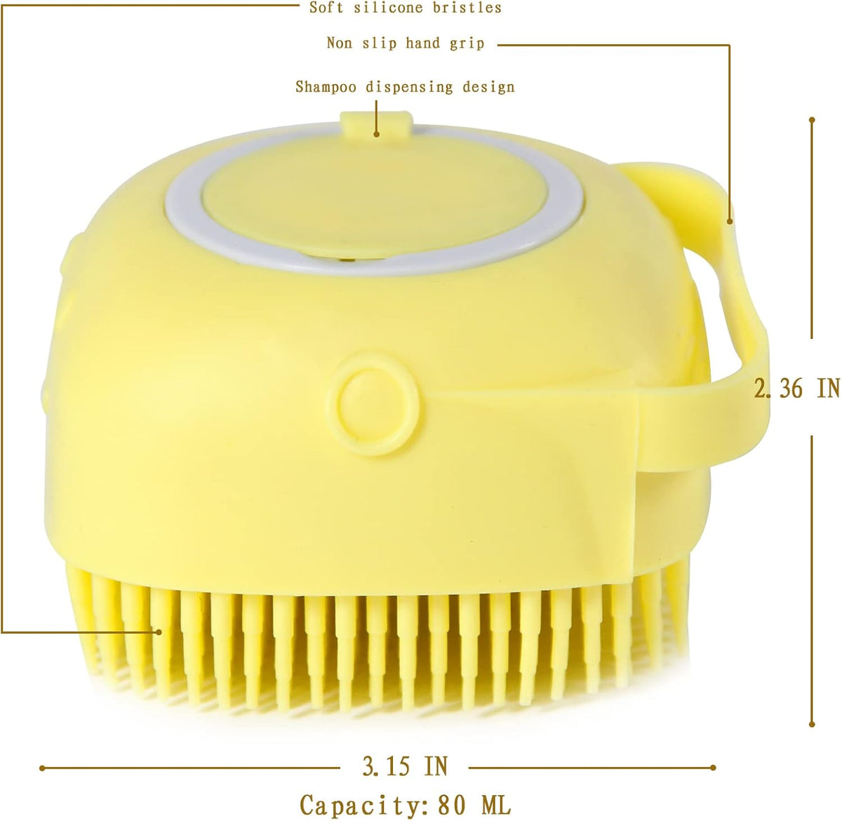 Brosse de bain en silicone pour chien avec distributeur de shampoing – visuel 7