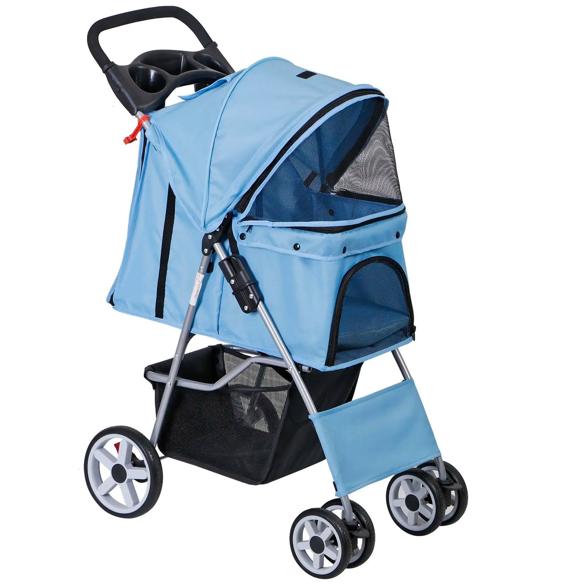 Segawe Foldable Pet Dog Stroller for Small Cat Dog with Storage Basket & Cup Holder for Pet Travel