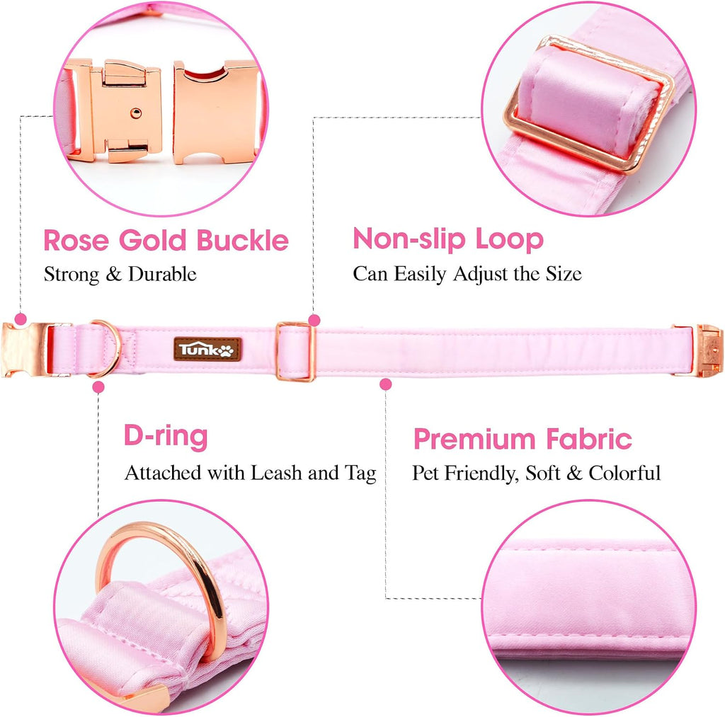 Collier en soie rose pour chien – visuel 3