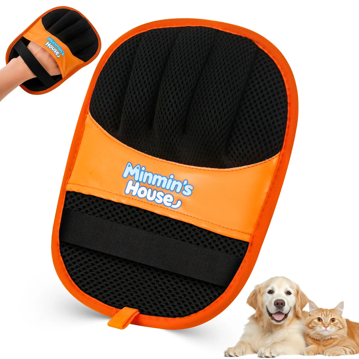 Gant de toilettage électrostatique 5 doigts pour chien et chat
