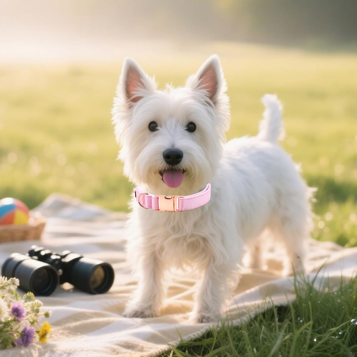 Collier en soie rose pour chien – visuel 4