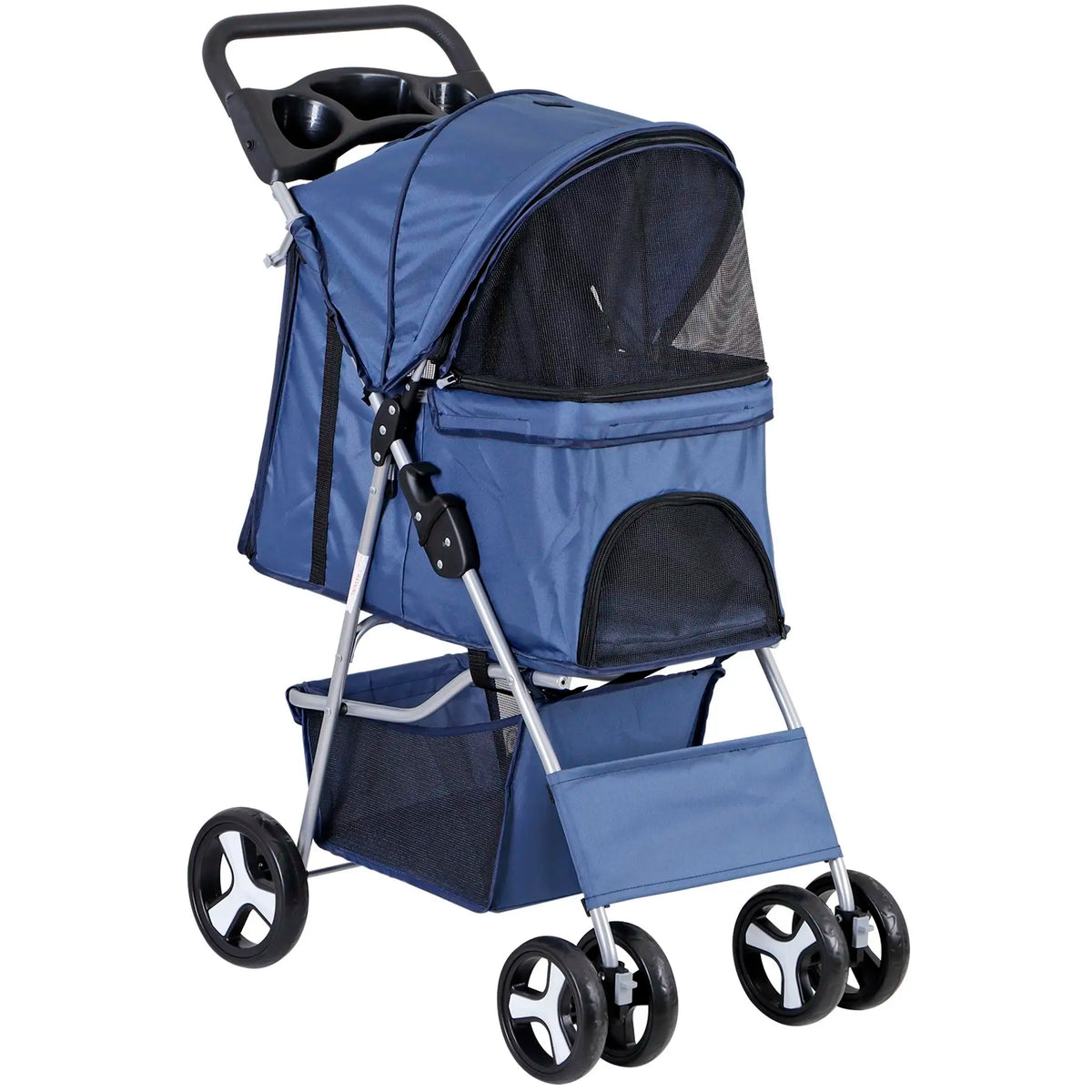 Segawe Foldable Pet Dog Stroller for Small Cat Dog with Storage Basket & Cup Holder for Pet Travel