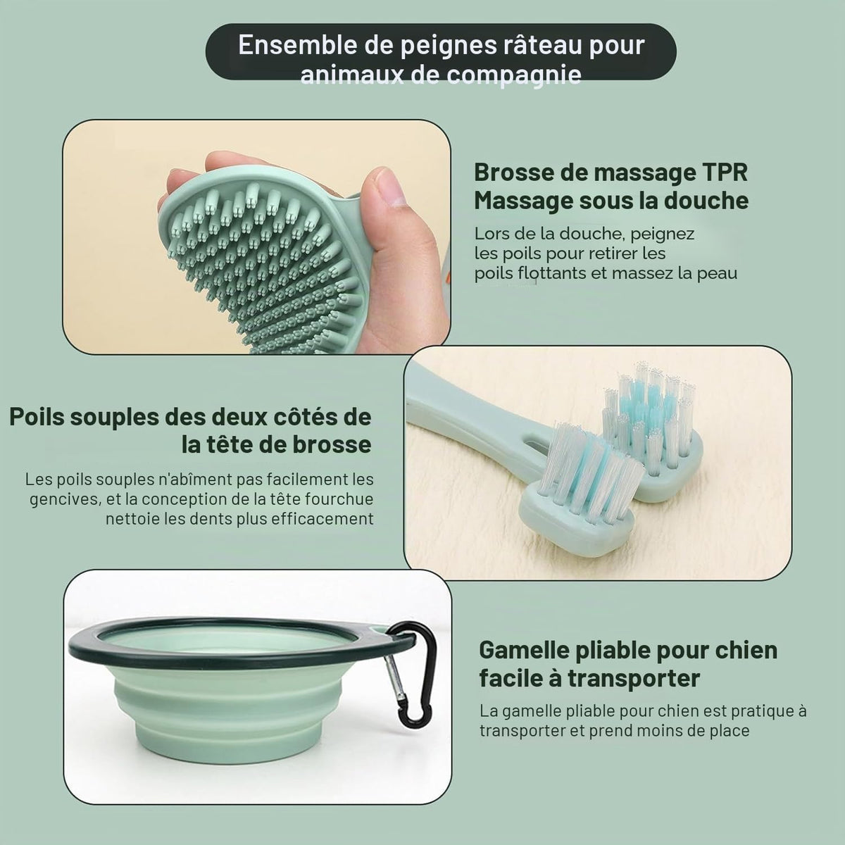 Kit de toilettage 8 en 1 pour chien et chat – visuel 3