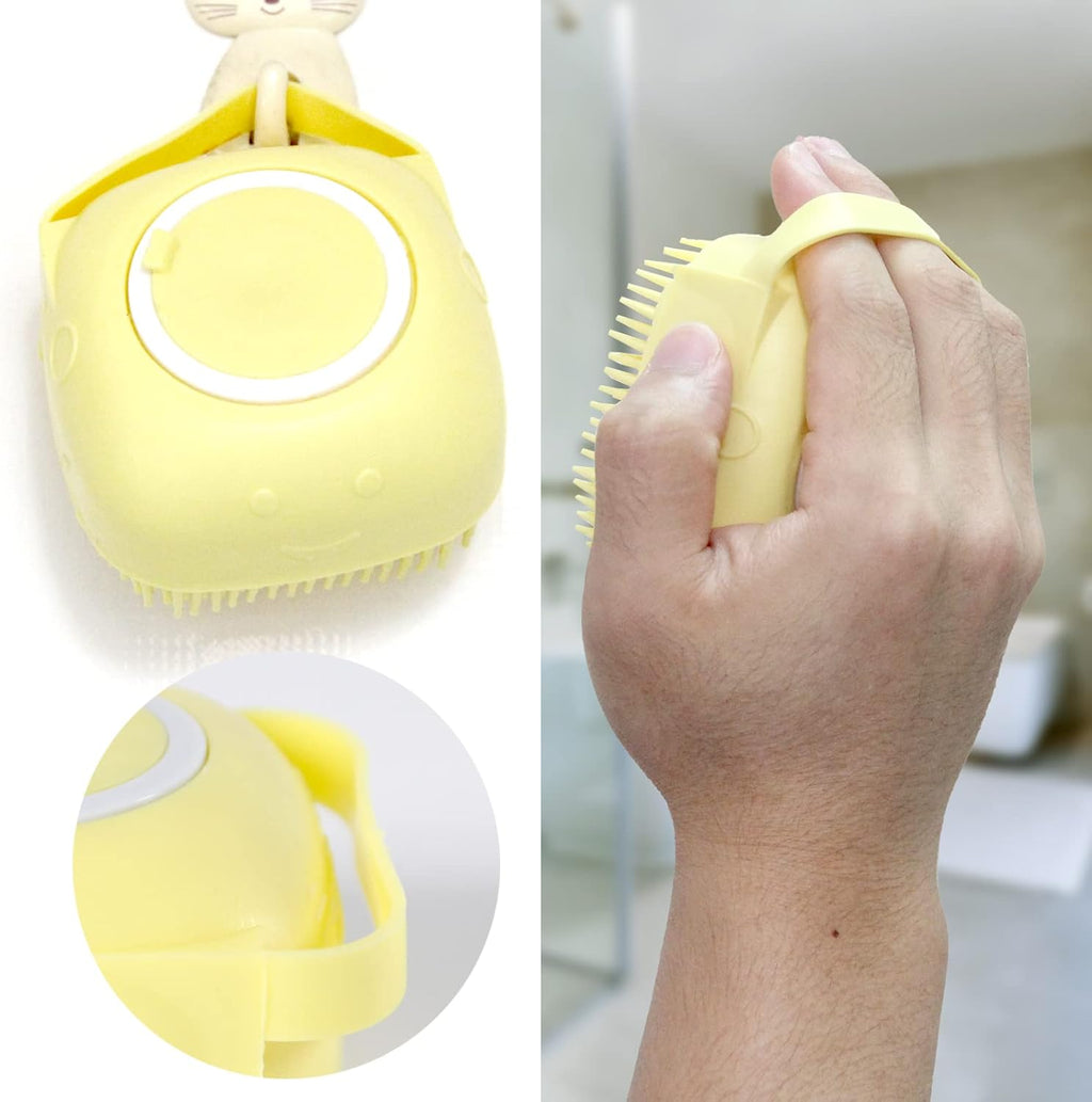 Brosse de bain en silicone pour chien avec distributeur de shampoing – visuel 5