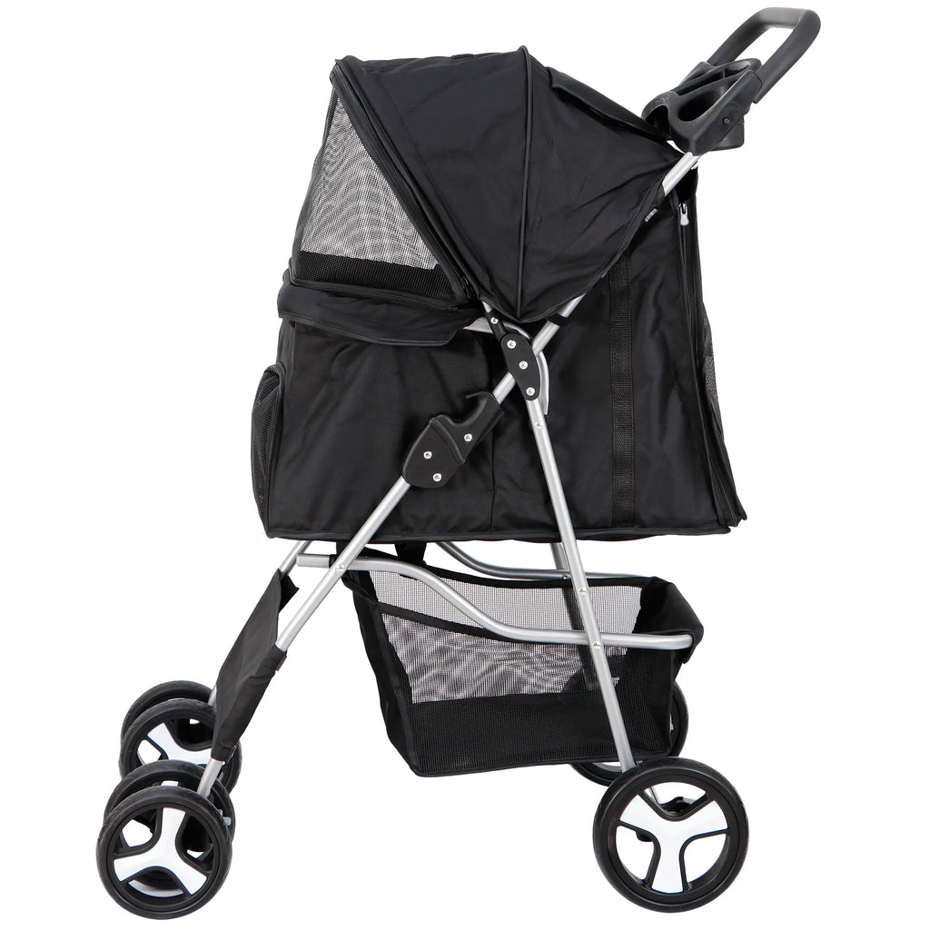 Segawe Foldable Pet Dog Stroller for Small Cat Dog with Storage Basket & Cup Holder for Pet Travel