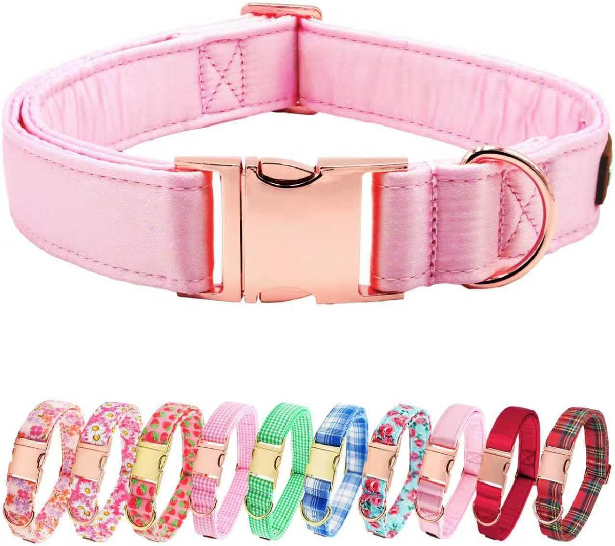 Collier en soie rose pour chien